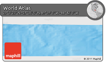 Shaded Relief Panoramic Map of the Area around 27° 19' 44" N, 89° 10' 30" W