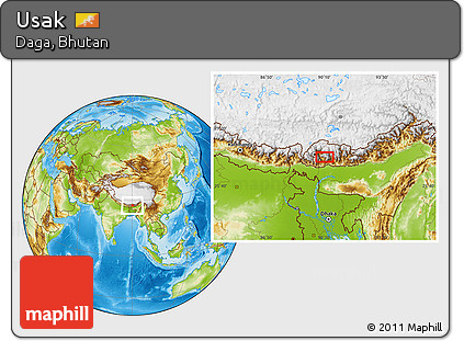 Physical Location Map of Usak