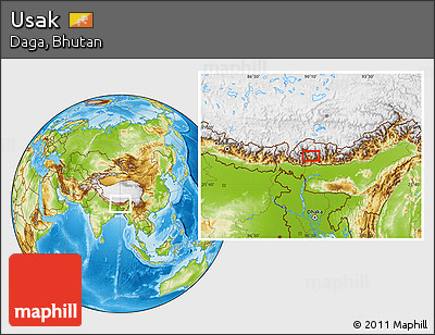 Physical Location Map of Usak