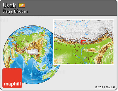 Physical Location Map of Usak