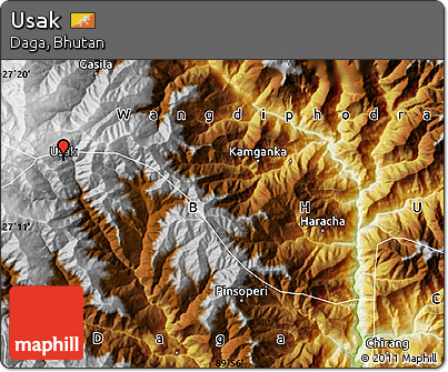 Physical Map of Usak