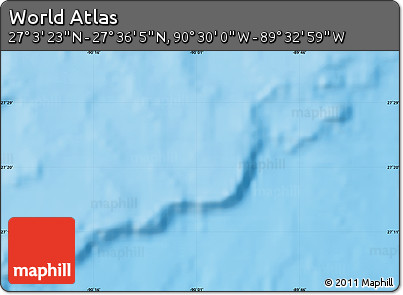 Shaded Relief Map of the Area around 27° 19' 44" N, 90° 1' 30" W