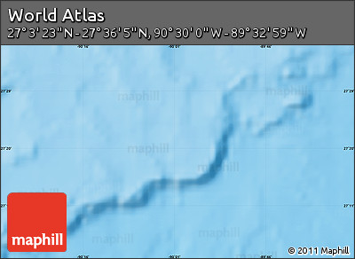 Shaded Relief Map of the Area around 27° 19' 44" N, 90° 1' 30" W
