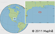 Savanna Style Location Map of the area around 27° 19' 44" N, 91° 43' 29" W