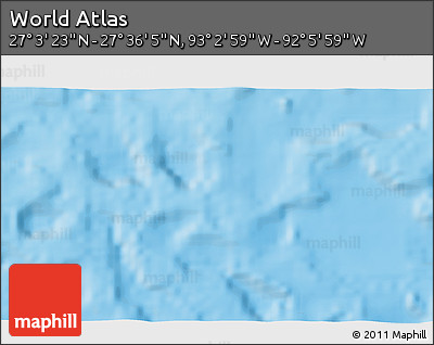 Physical 3D Map of the Area around 27° 19' 44" N, 92° 34' 29" W