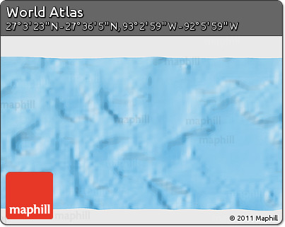 Physical 3D Map of the Area around 27° 19' 44" N, 92° 34' 29" W