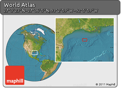 Satellite Location Map of the Area around 27° 19' 44" N, 92° 34' 29" W