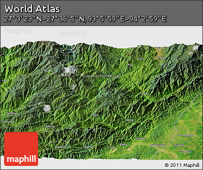 Satellite 3D Map of the Area around 27° 19' 44" N, 93° 34' 29" E