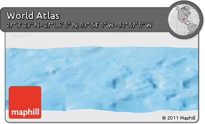 Physical Panoramic Map of the Area around 27° 19' 44" N, 93° 25' 30" W