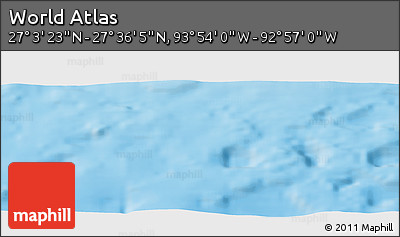 Physical Panoramic Map of the Area around 27° 19' 44" N, 93° 25' 30" W