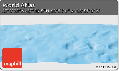 Physical Panoramic Map of the Area around 27° 19' 44" N, 93° 25' 30" W
