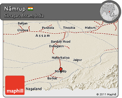 Shaded Relief Panoramic Map of Nāmrup