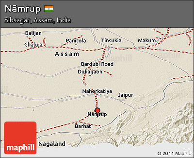 Shaded Relief Panoramic Map of Nāmrup