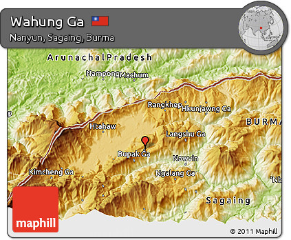 Physical 3D Map of Wahung Ga