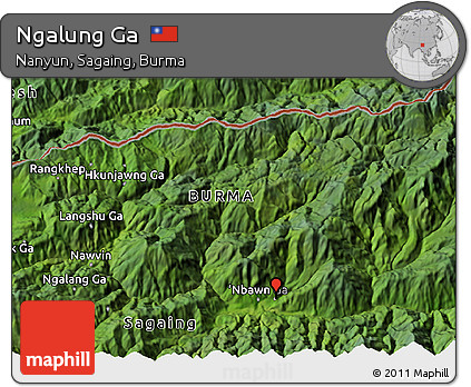 Satellite 3D Map of Ngalung Ga