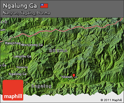 Satellite 3D Map of Ngalung Ga