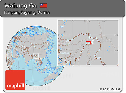 Gray Location Map of Wahung Ga