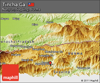 Physical Panoramic Map of Tincha Ga