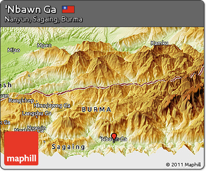 Physical Panoramic Map of 'Nbawn Ga