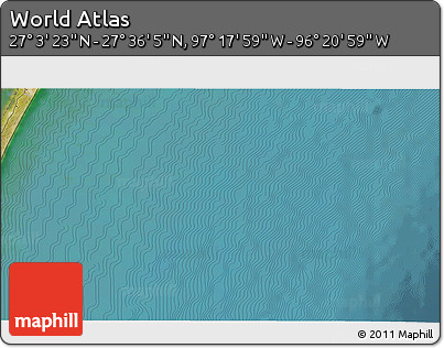Satellite 3D Map of the Area around 27° 19' 44" N, 96° 49' 29" W