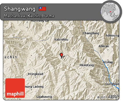 Shaded Relief 3D Map of Shangwang
