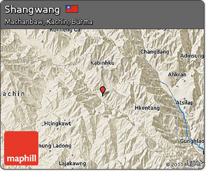 Shaded Relief 3D Map of Shangwang