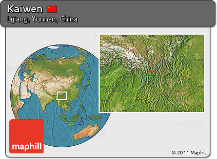 Satellite Location Map of Kaiwen