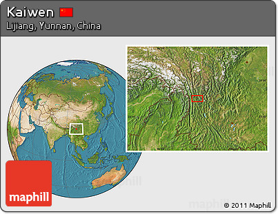 Satellite Location Map of Kaiwen