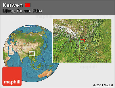 Satellite Location Map of Kaiwen