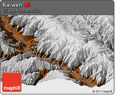 Physical Panoramic Map of Kaiwen