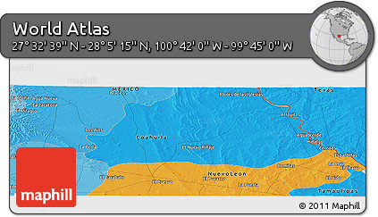 Political Panoramic Map of the Area around 27° 48' 57" N, 100° 13' 29" W