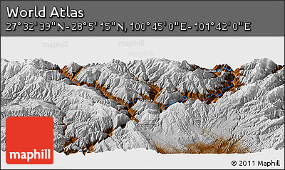 Physical Panoramic Map of the Area around 27° 48' 57" N, 101° 13' 29" E