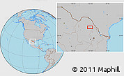 Gray Location Map of Minas de Barroterán