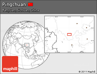 Blank Location Map of Pingchuan