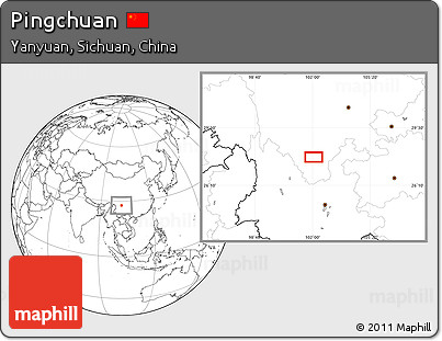 Blank Location Map of Pingchuan