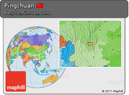Political Location Map of Pingchuan