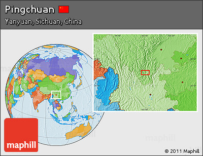 Political Location Map of Pingchuan