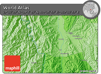 Political Map of the Area around 27° 48' 57" N, 102° 4' 29" E