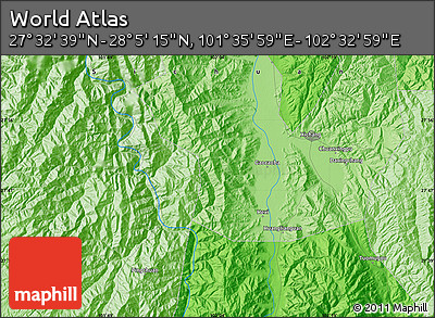 Political Map of the Area around 27° 48' 57" N, 102° 4' 29" E