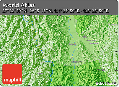 Political Map of the Area around 27° 48' 57" N, 102° 4' 29" E