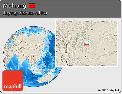 Shaded Relief Location Map of Mohong