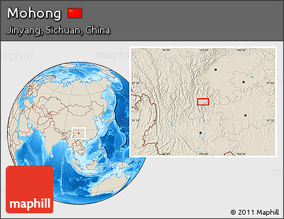 Shaded Relief Location Map of Mohong