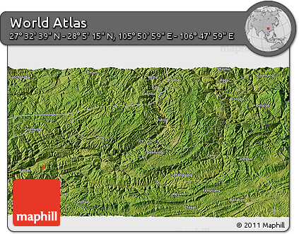 Satellite 3D Map of the Area around 27° 48' 57" N, 106° 19' 29" E