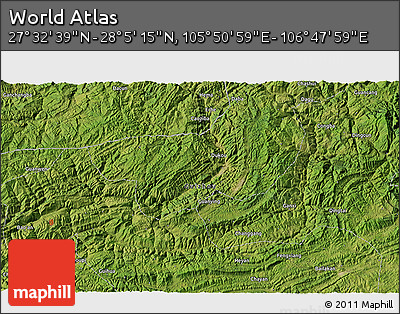 Satellite 3D Map of the Area around 27° 48' 57" N, 106° 19' 29" E