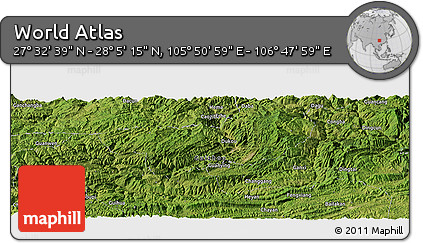 Satellite Panoramic Map of the Area around 27° 48' 57" N, 106° 19' 29" E