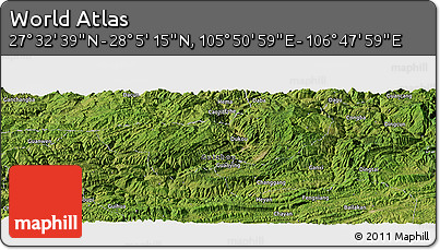 Satellite Panoramic Map of the Area around 27° 48' 57" N, 106° 19' 29" E
