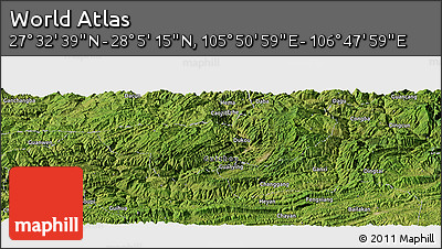 Satellite Panoramic Map of the Area around 27° 48' 57" N, 106° 19' 29" E