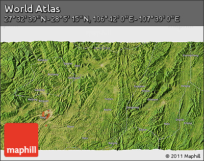 Satellite 3D Map of the Area around 27° 48' 57" N, 107° 10' 30" E