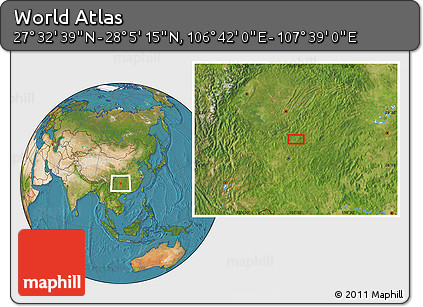 Satellite Location Map of the Area around 27° 48' 57" N, 107° 10' 30" E