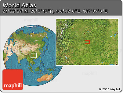 Satellite Location Map of the Area around 27° 48' 57" N, 107° 10' 30" E